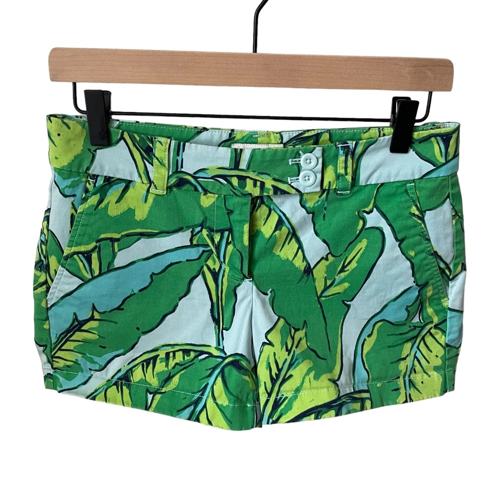 Vineyard Vines | Tropical Banana Leaves Print Multicolor Shorts 3.5” Size 0